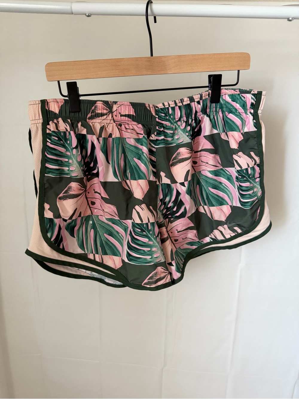 Nike Tropical Print Athletic Shorts - Pink & Green